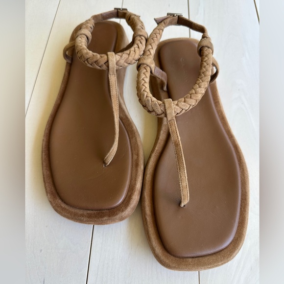 GIA/RHW Braided Suede 
Thong Slingback Sandals - Picture 7 of 15